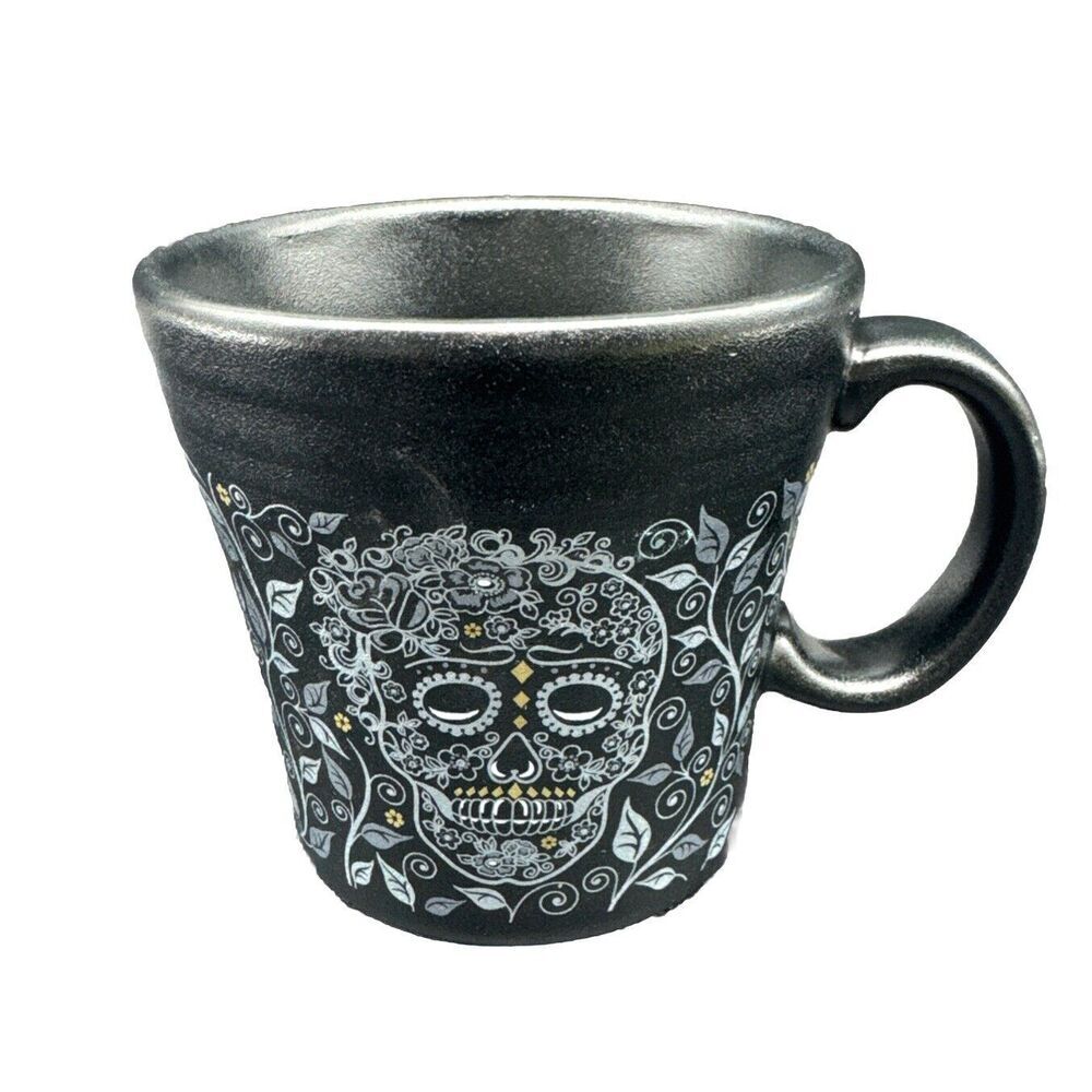 Fiesta Homer Laughlin China Co Ceramic‎ SKULL & VINES Coffee Tea Cup Mug 10oz